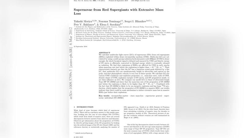 Supernovae from Red Supergiants with Extensive Mass Loss