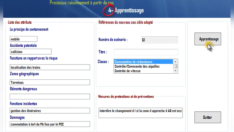 Contribution of Case Based Reasoning (CBR) in the Exploitation of Return   of Experience. Application to Accident Scenarii in Railroad Transport