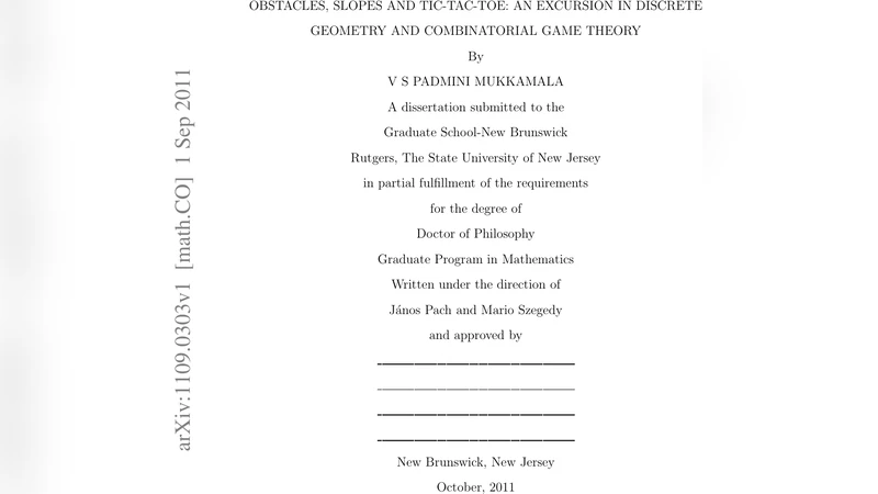 Obstacles, Slopes, and Tic-Tac-Toe: An excursion in discrete geometry   and combinatorial game theory