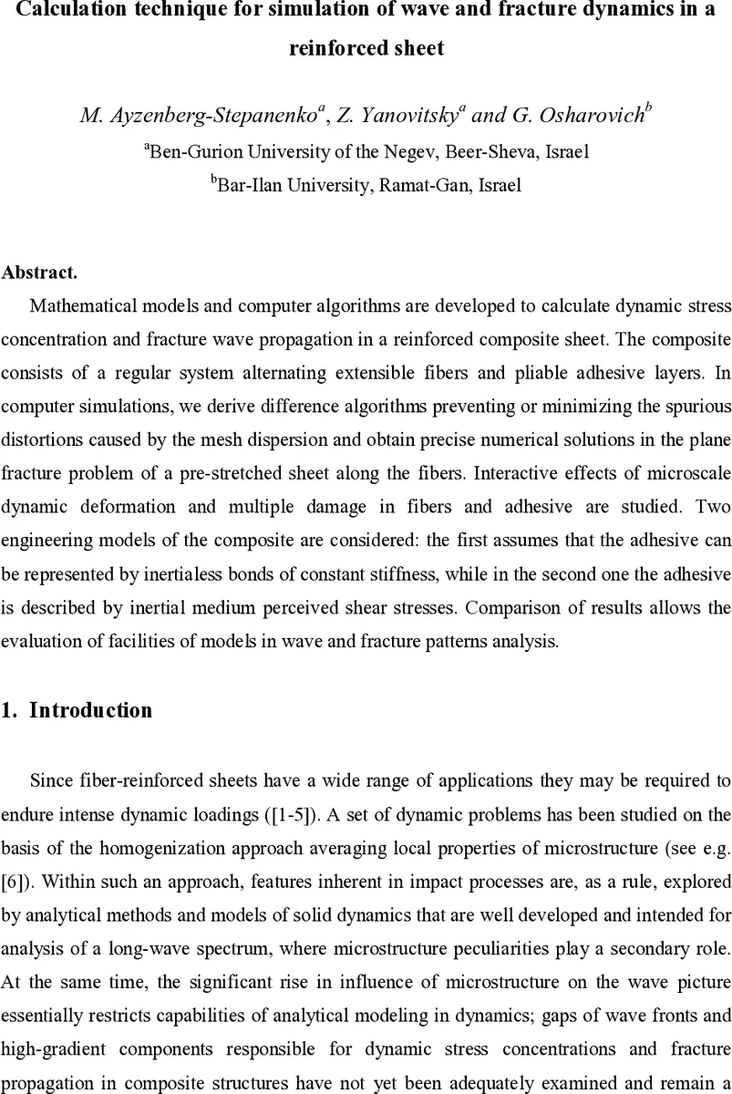 Calculation technique for simulation of wave and fracture dynamics in a   reinforced sheet