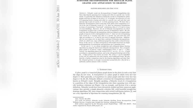 Schnyder decompositions for regular plane graphs and application to   drawing