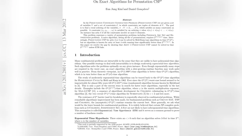 On Exact Algorithms for Permutation CSP