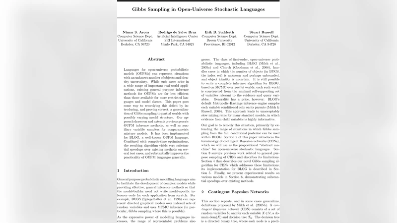 Gibbs Sampling in Open-Universe Stochastic Languages