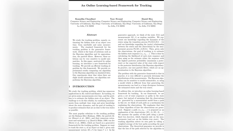 An Online Learning-based Framework for Tracking