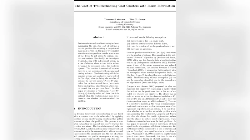 The Cost of Troubleshooting Cost Clusters with Inside Information