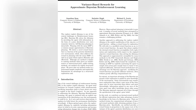 Variance-Based Rewards for Approximate Bayesian Reinforcement Learning