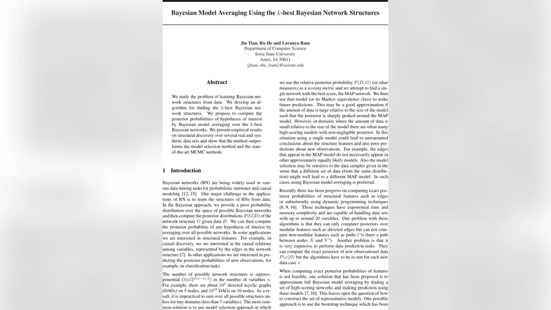 Bayesian Model Averaging Using the k-best Bayesian Network Structures