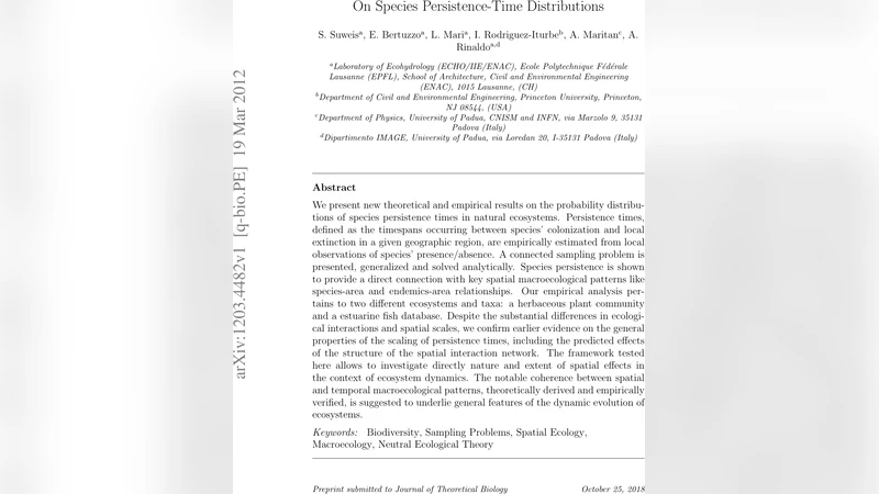 On Species Persistence-Time Distributions