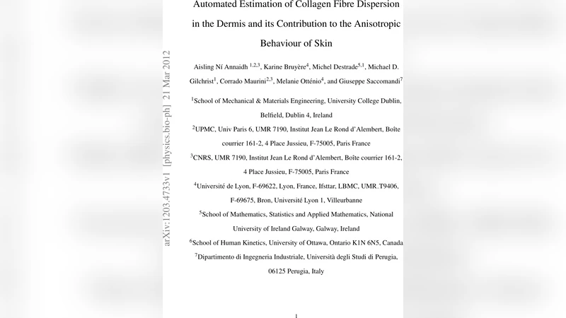 Automated Estimation of Collagen Fibre Dispersion in the Dermis and its   Contribution to the Anisotropic Behaviour of Skin