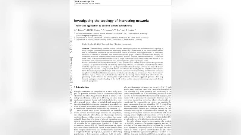 Investigating the topology of interacting networks - Theory and   application to coupled climate subnetworks