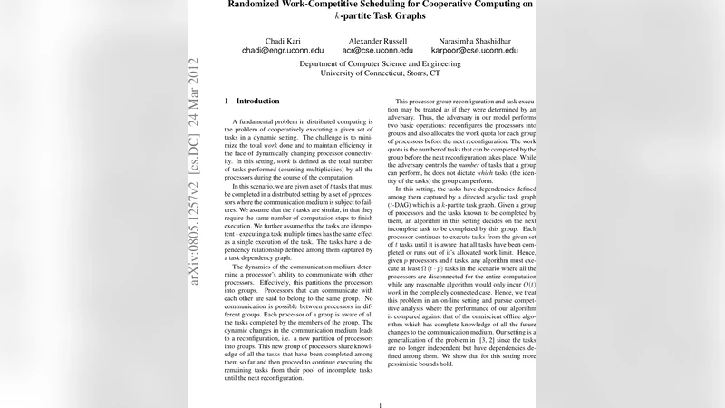 Randomized Work-Competitive Scheduling for Cooperative Computing on   $k$-partite Task Graphs