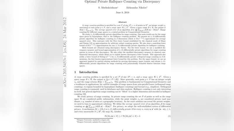 Optimal Private Halfspace Counting via Discrepancy