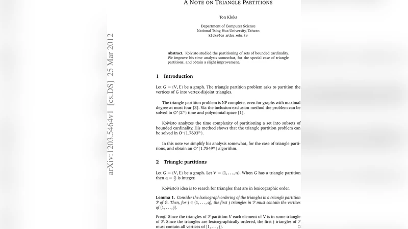 A note on triangle partitions