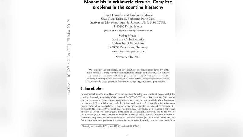Monomials in arithmetic circuits: Complete problems in the counting   hierarchy
