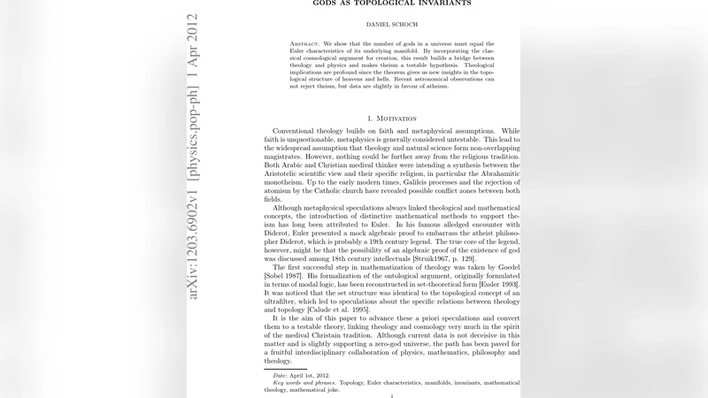 Gods as Topological Invariants