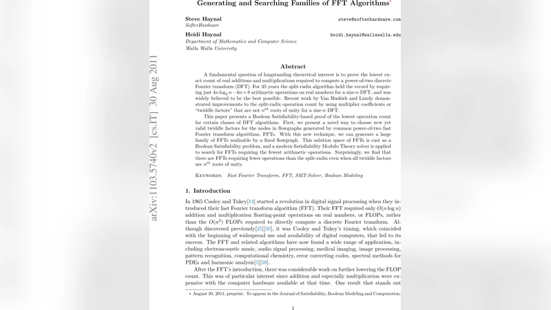 Generating and Searching Families of FFT Algorithms