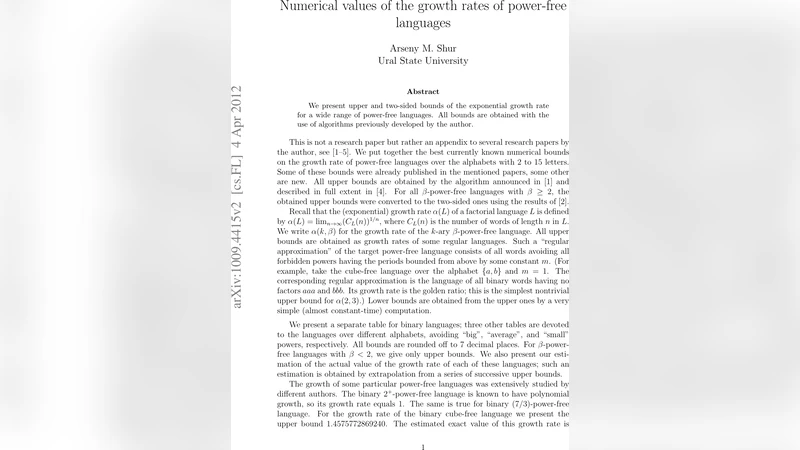 Numerical values of the growth rates of power-free languages