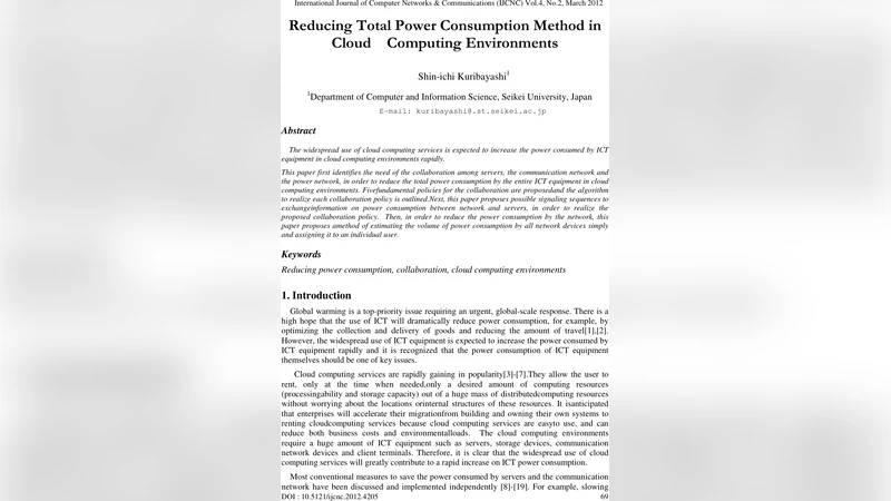 Reducing Total Power Consumption Method in Cloud Computing Environments