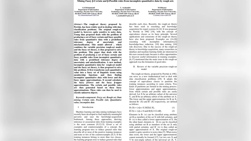 Learning Fuzzy {beta}-Certain and {beta}-Possible rules from   incomplete quantitative data by rough sets