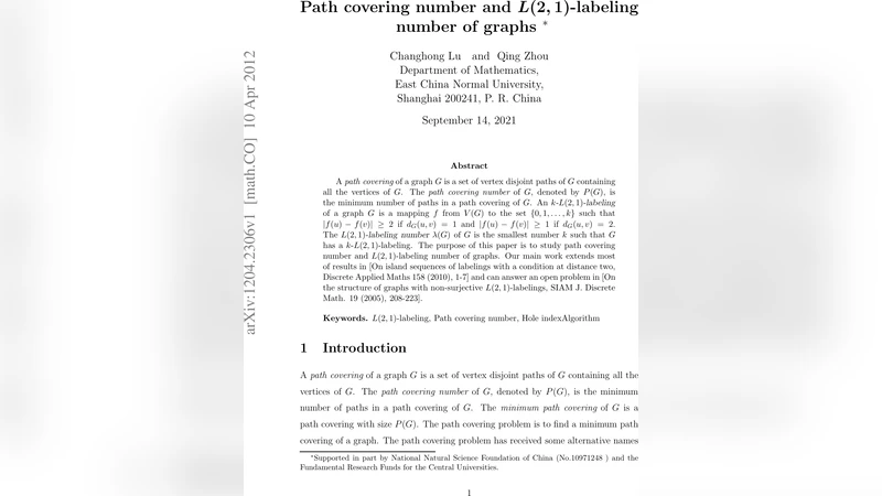 Path covering number and L(2,1)-labeling number of graphs