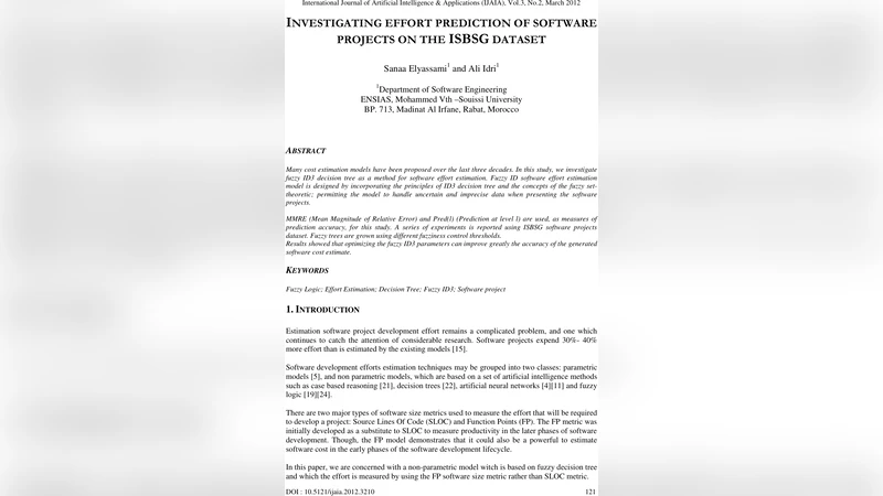 Investigating Effort Prediction of Software Projects on the ISBSG   Dataset