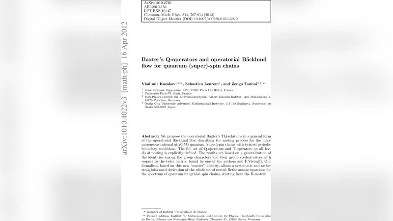 Baxters Q-operators and operatorial Backlund flow for quantum   (super)-spin chains