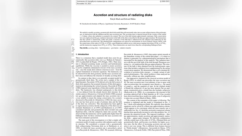 Accretion and Structure of Radiating Disks