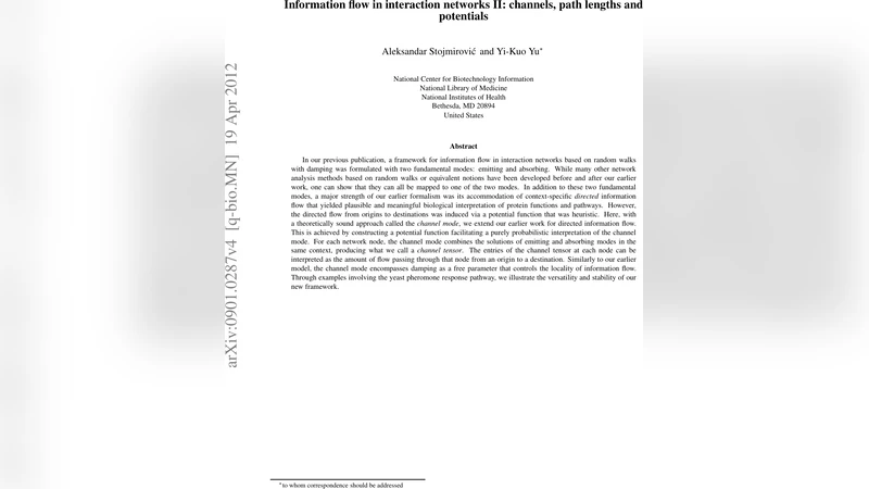 Information flow in interaction networks II: channels, path lengths and   potentials