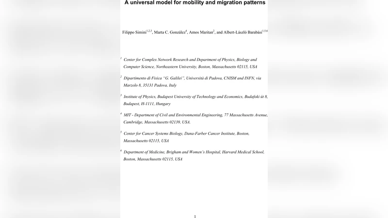 A universal model for mobility and migration patterns