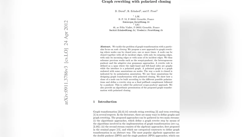 Graph rewriting with polarized cloning