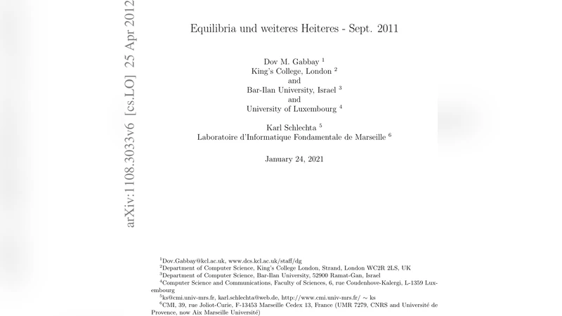 Equilibria und weiteres Heiteres II