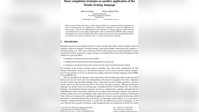 Basic completion strategies as another application of the Maude strategy   language