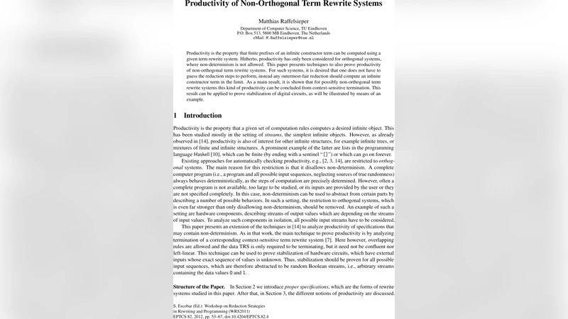 Productivity of Non-Orthogonal Term Rewrite Systems