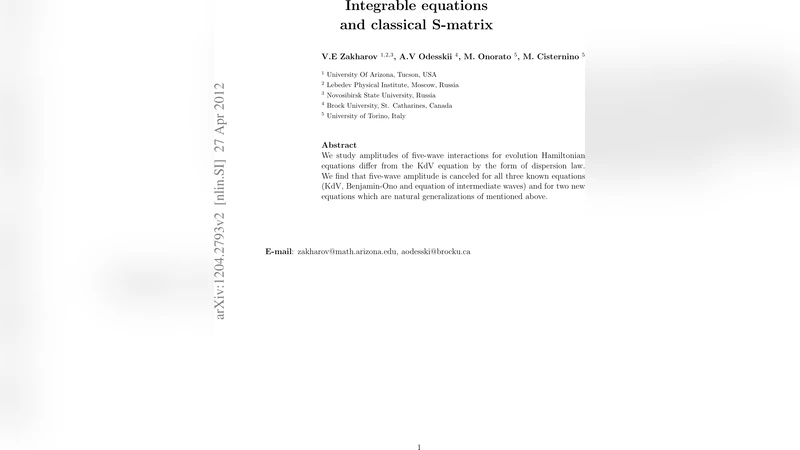 Integrable equations and classical S-matrix