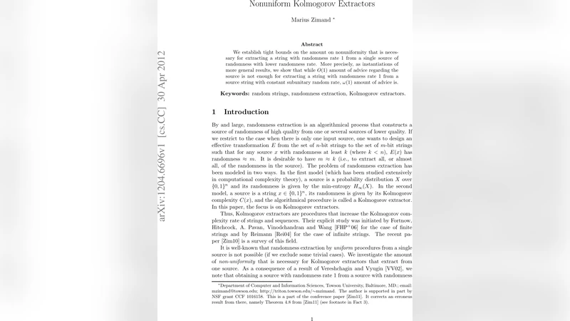 Nonuniform Kolmogorov extractors