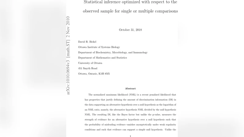 Statistical inference optimized with respect to the observed sample for   single or multiple comparisons