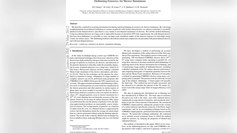 Dethinning Extensive Air Shower Simulations