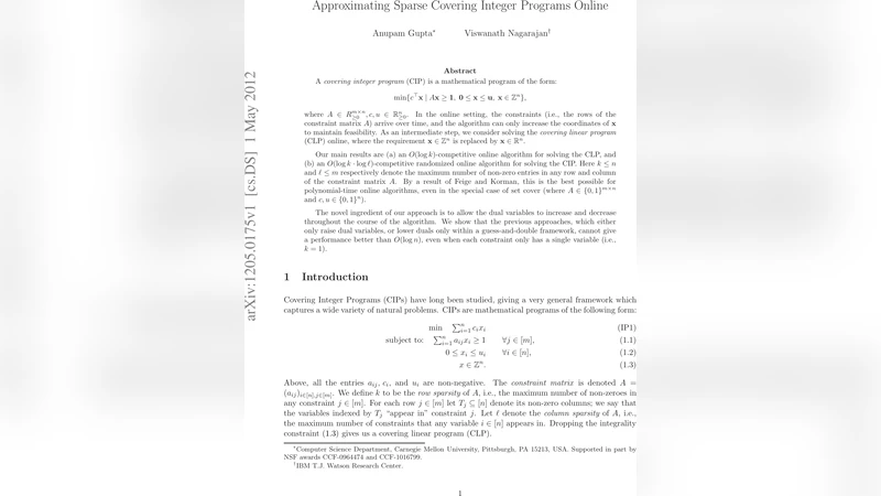 Approximating Sparse Covering Integer Programs Online