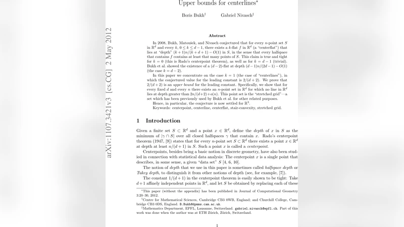 Upper bounds for centerlines