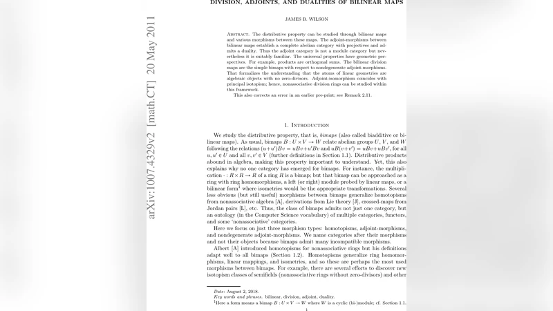 Division, adjoints, and dualities of bilinear maps