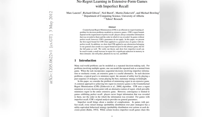 No-Regret Learning in Extensive-Form Games with Imperfect Recall