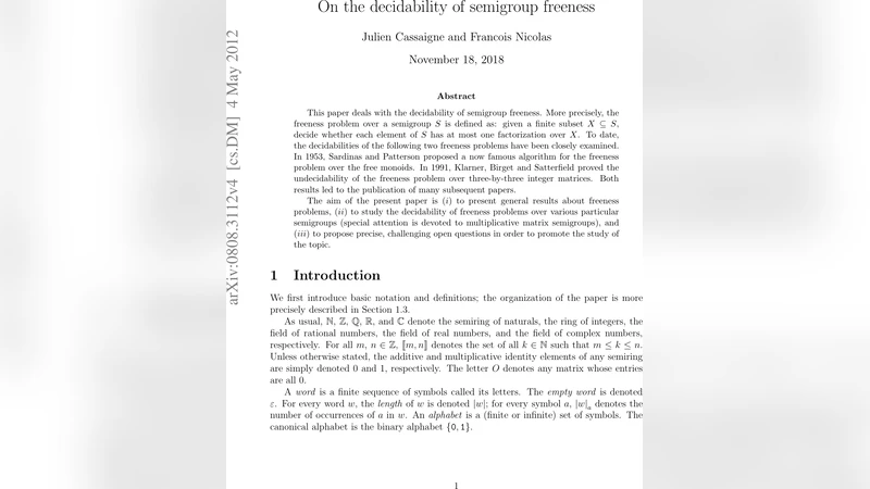On the decidability of semigroup freeness