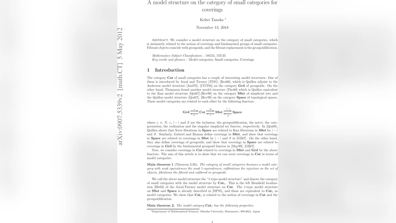 A model structure on the category of small categories for coverings