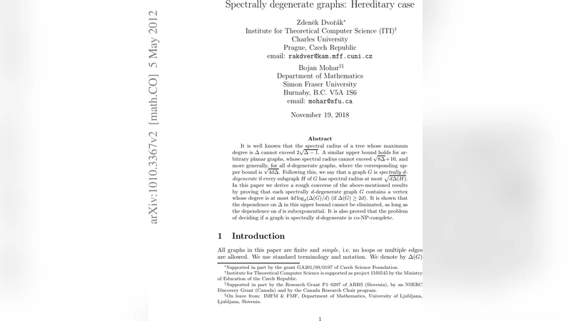 Spectrally degenerate graphs: Hereditary case
