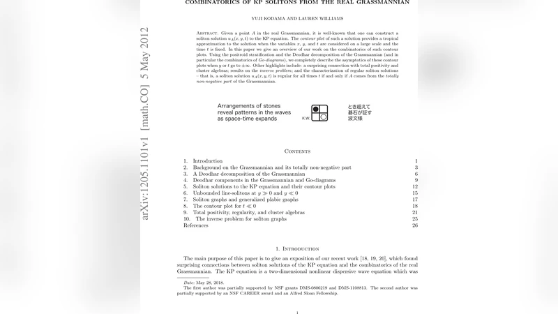 Combinatorics of KP solitons from the real Grassmannian