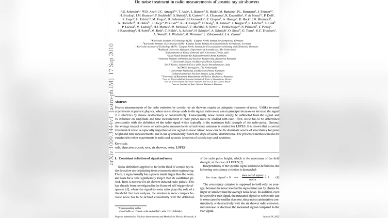 On noise treatment in radio measurements of cosmic ray air showers