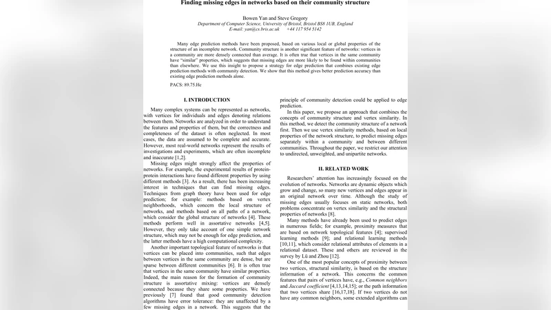 Finding missing edges in networks based on their community structure