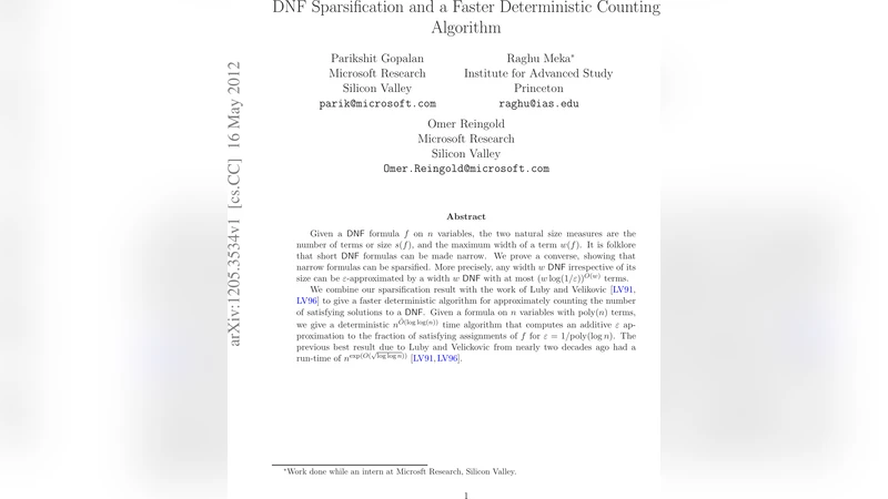 DNF Sparsification and a Faster Deterministic Counting Algorithm