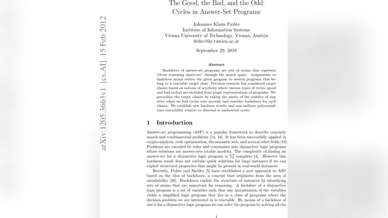 The Good, the Bad, and the Odd: Cycles in Answer-Set Programs