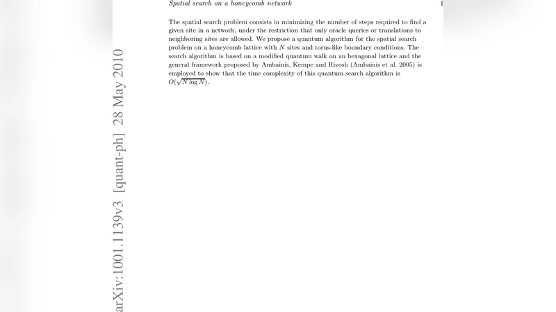 Spatial search in a honeycomb network